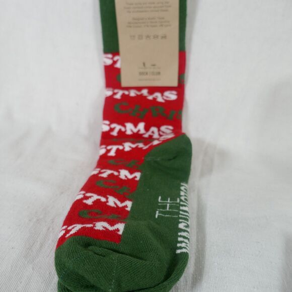 Sock Club Washington Chorus Merry Christmas Sock NWT Made USA Red Green Cotton - Picture 5 of 6